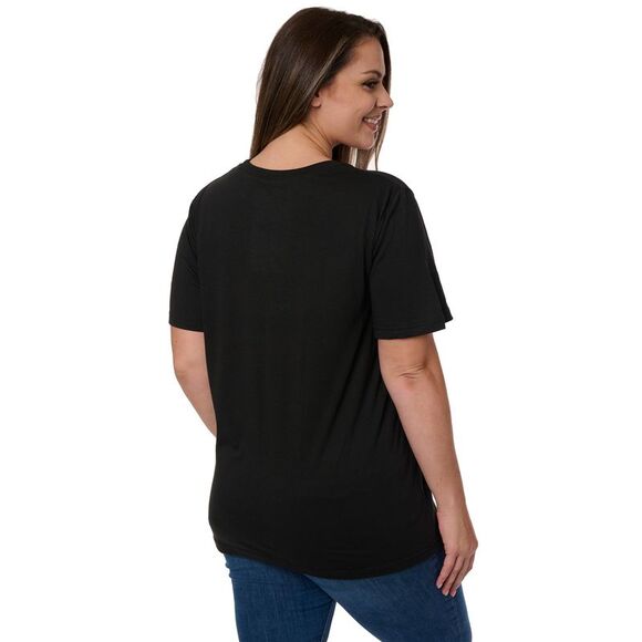 New Disney Womens Plus Size Mickey and Minnie Mouse T-Shirt Heart Hugs Black - Picture 4 of 6